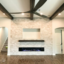 Fireplace installation, natural stone
