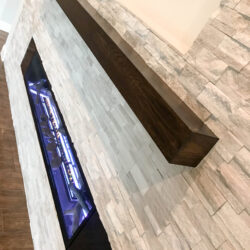 Fireplace installation, natural stone